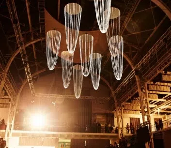 Set of fiber optic chandeliers on FASHION LIVE show