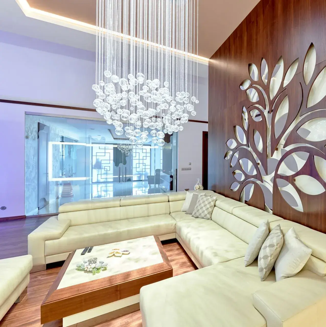 Luxury livingroom light chandelier custom made fibre optic lighting