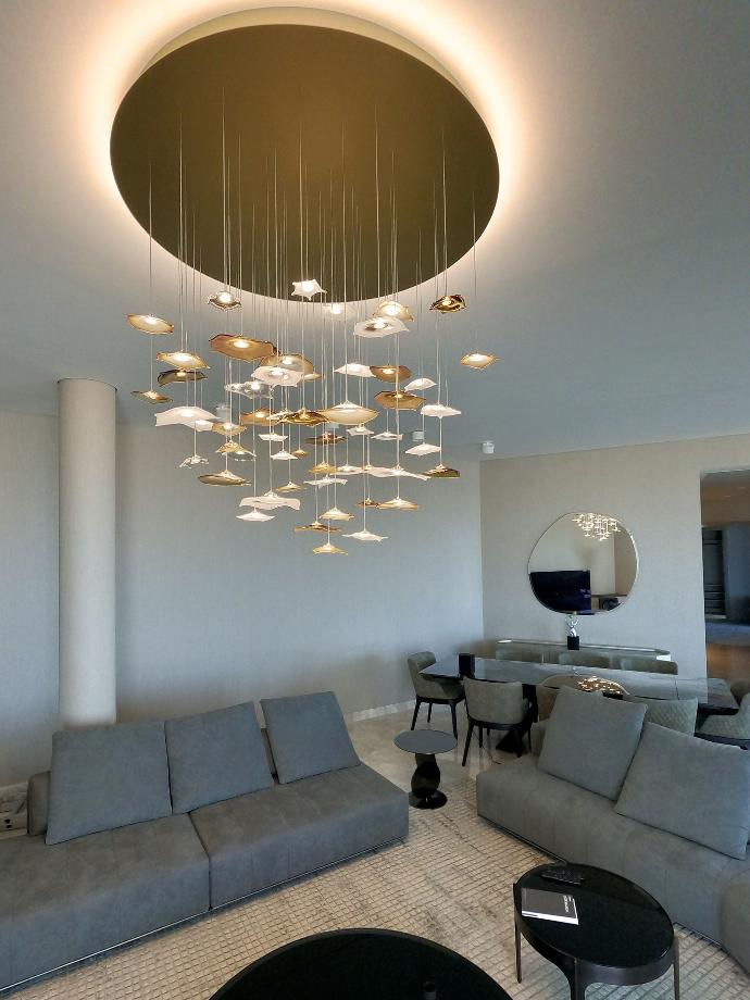 Livingroom chandelier in modern flat