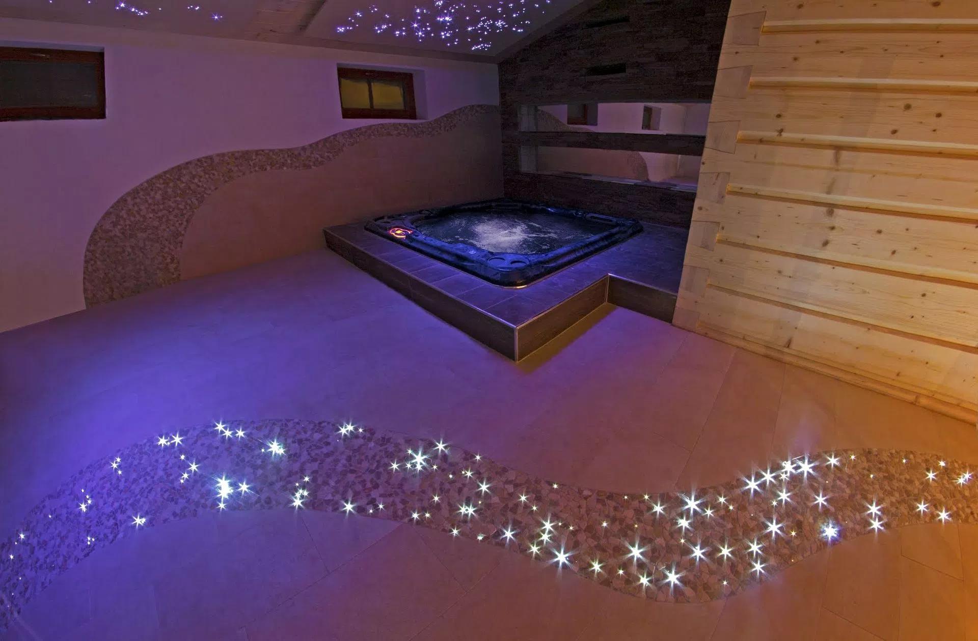 Wellness Fibre Optic starry sky decorative lighting in mosaic floor wellness walkover waterproof ip rated