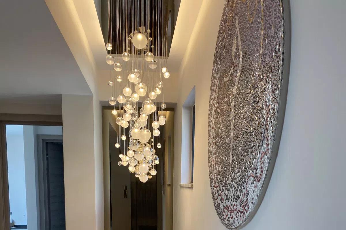 Private villa staircase LED lighting chandelier