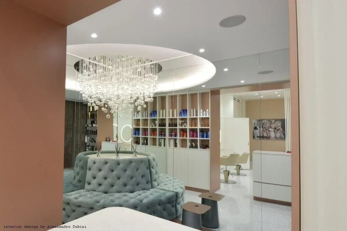 AQUILA fibre optic chandelier in Monaco beauty saloon