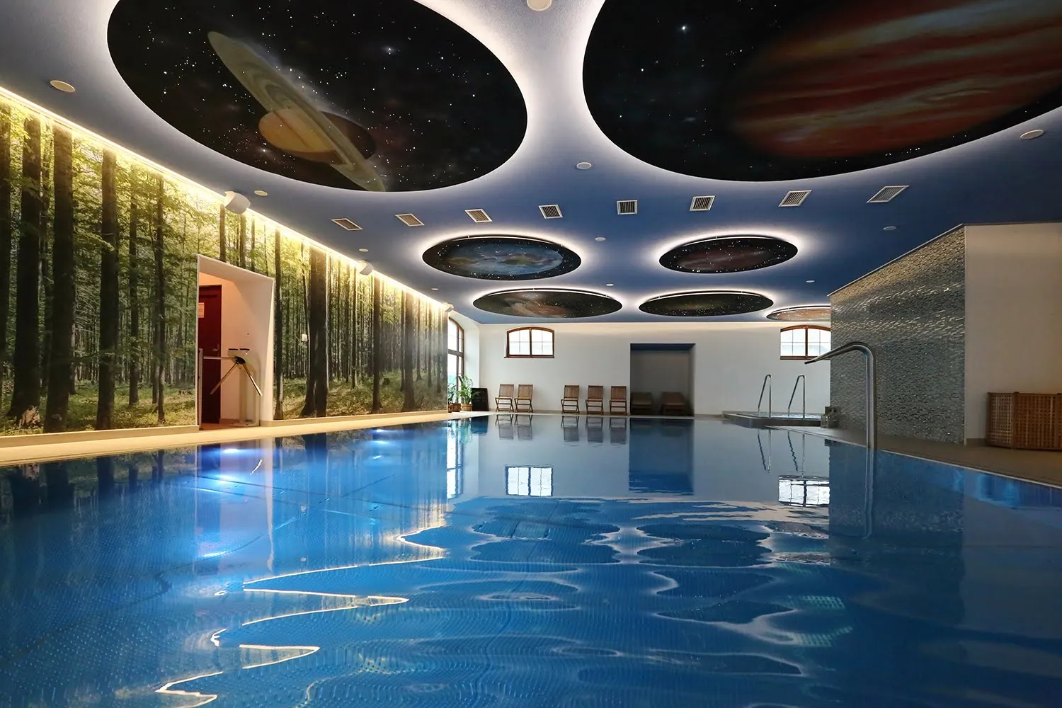 Starry sky lighting is best solution for wet and moist places such as wellness and swimmingpool lighting.